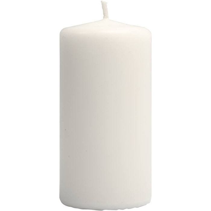 Candele , H: 100 mm, diam 50 mm, bianco, 12 pz/ 1 conf.