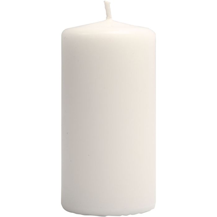 Candele , H: 100 mm, diam 50 mm, bianco, 6 pz/ 1 conf.