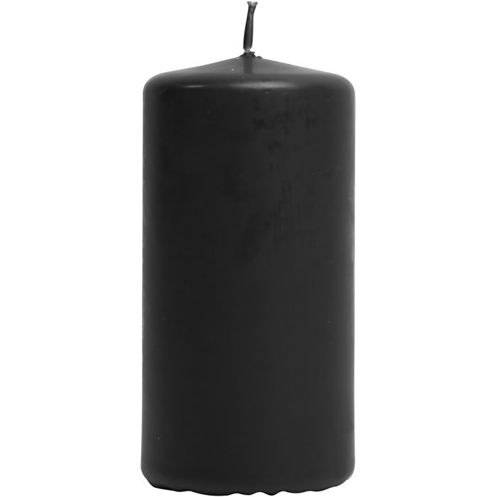 Candele , H: 100 mm, diam 50 mm, nero, 6 pz/ 1 conf.