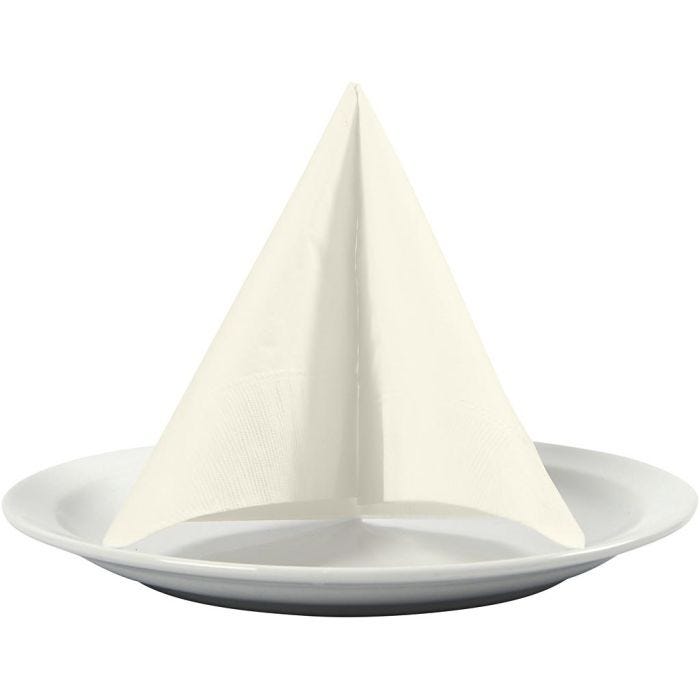 Tovaglioli, retro bianco, misura 33x33 cm, avorio, 20 pz/ 1 conf.