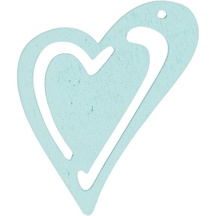 Cuore, misura 55x45 mm, spess. 2 mm, turchese, 10 pz/ 1 conf.