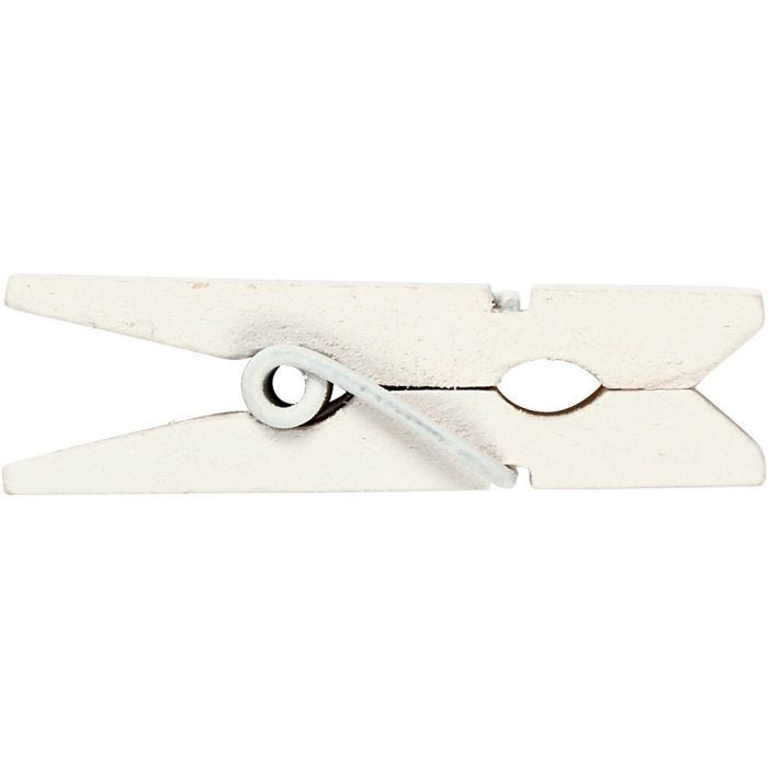 Mini molletta, misura 35x7 mm, spess. 9 mm, bianco, 20 pz/ 1 conf.