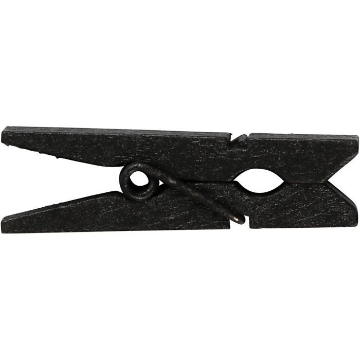 Mini molletta, misura 35x7 mm, spess. 9 mm, nero, 20 pz/ 1 conf.