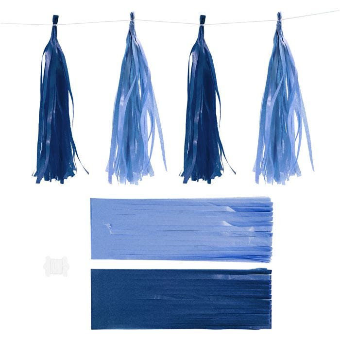Nappe in carta , misura 12x35 cm, 14 g, blu scuro/azzurro, 12 pz/ 1 conf.