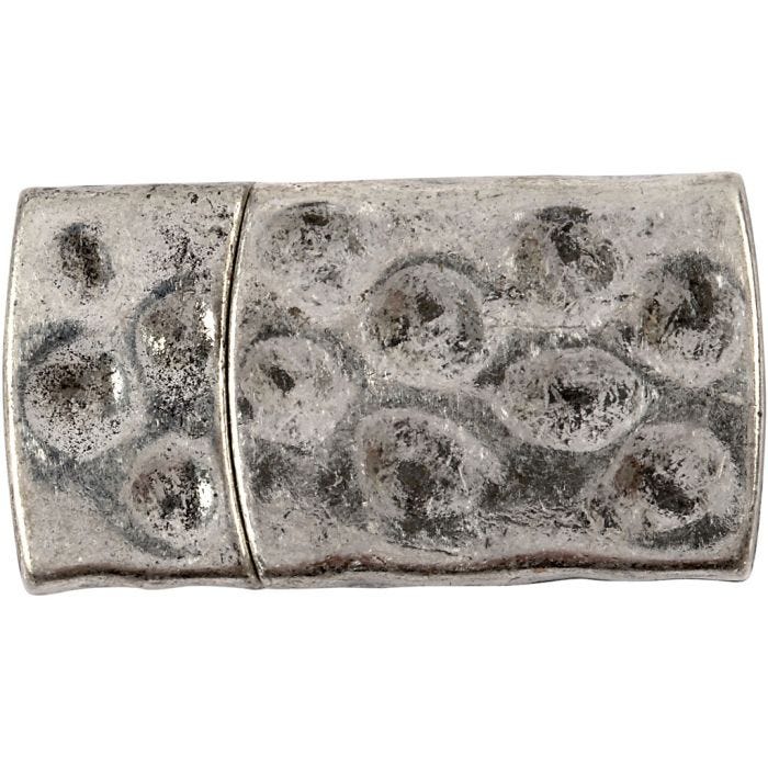 Fibbia magnetica, 7x29 mm, 3x10 mm, argento antico, 1 pz
