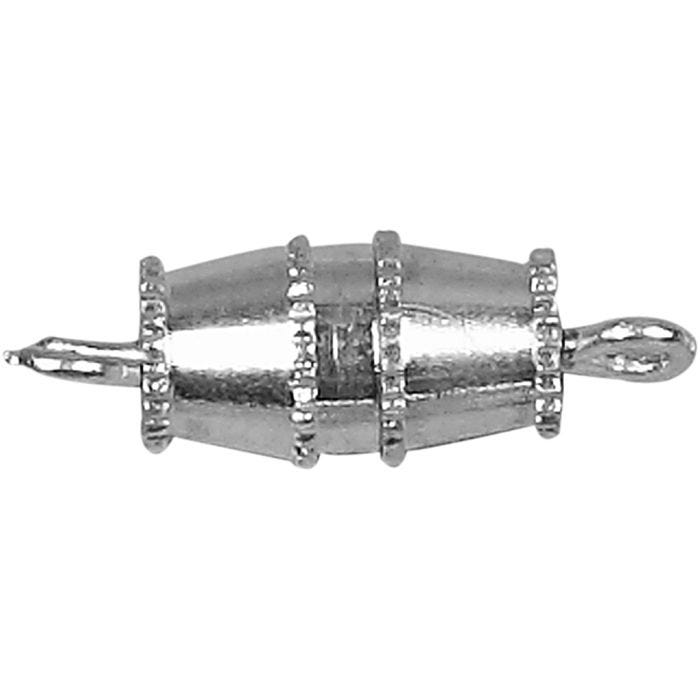 Fermaglio barile, L: 16 mm, placcato argento, 10 pz/ 1 conf.