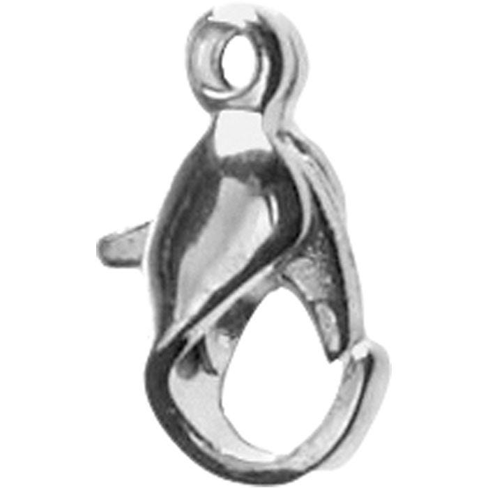 Moschettoni, L: 10 mm, placcato argento, 10 pz/ 1 conf.
