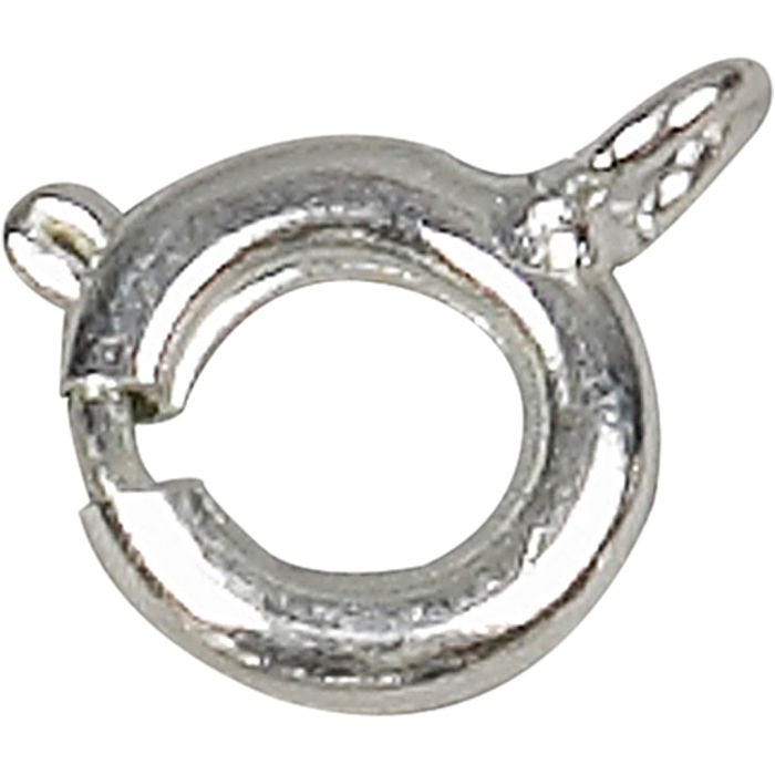 Chiusure ad anello a molla, diam 7 mm, argento, 100 pz/ 1 conf.