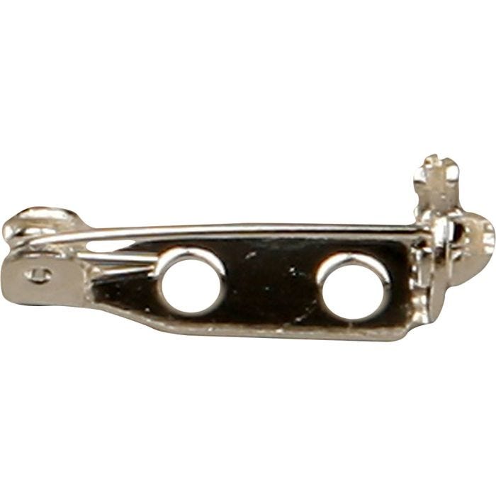 Retro spilla, L: 15 mm, placcato argento, 100 pz/ 1 conf.