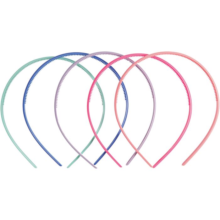 Cerchietti per capelli, L: 8 mm, colori asst., 5 pz/ 1 conf.