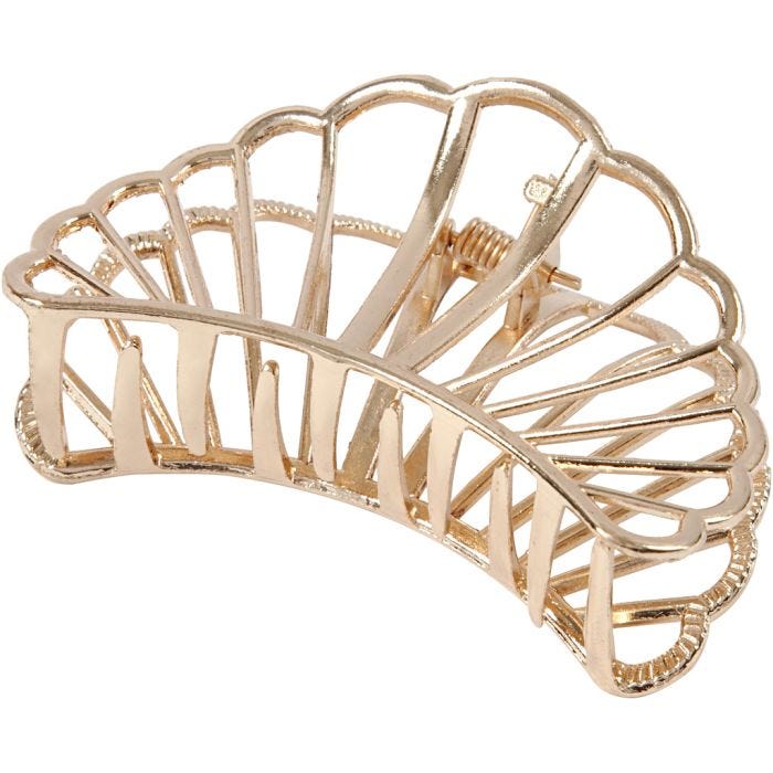 Molletta per capelli, 80 mm, 52 mm, placcato oro, 1 pz
