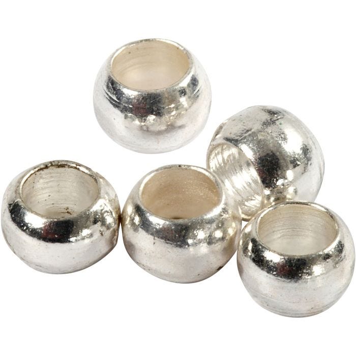Perline a conchiglia, diam 2 mm, argento, 100 pz/ 1 conf.