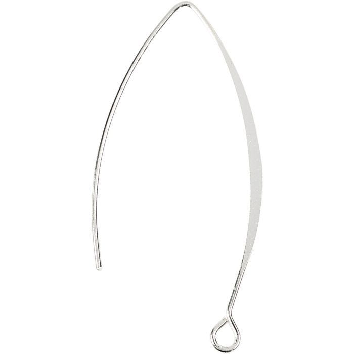 Orecchino, H: 42 mm, misura buco 2 mm, placcato argento, 4 pz/ 1 conf.