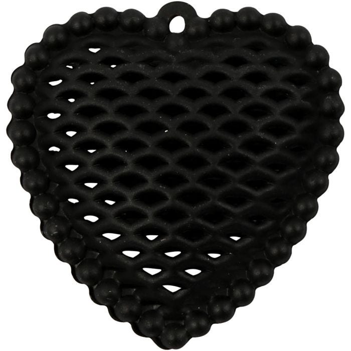 Cuore, 28x29 mm, 1 mm, nero, 1 pz