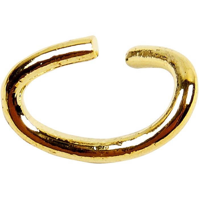 Anelli apribili ovali, spess. 0,7 mm, placcato oro, 50 pz/ 1 conf.