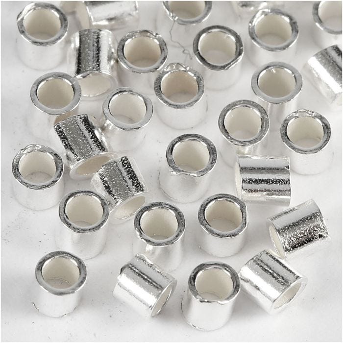 Perline a conchiglia, diam 2 mm, argento, 50 pz/ 1 conf.