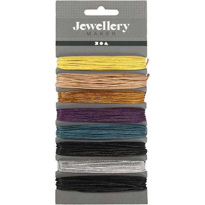 Laccio di cotone, spess. 1 mm, colori asst., 8x5 m/ 1 conf.