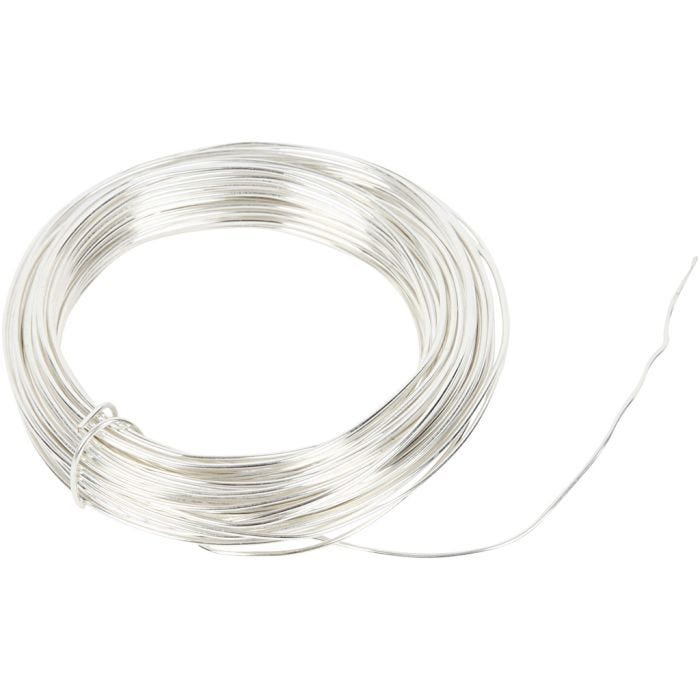 Filo metallico, spess. 1 mm, placcato argento, 4 m/ 1 rot.