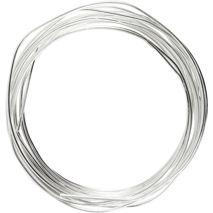 Filo argentato, spess. 1,2 mm, placcato argento, 3 m/ 1 rot.
