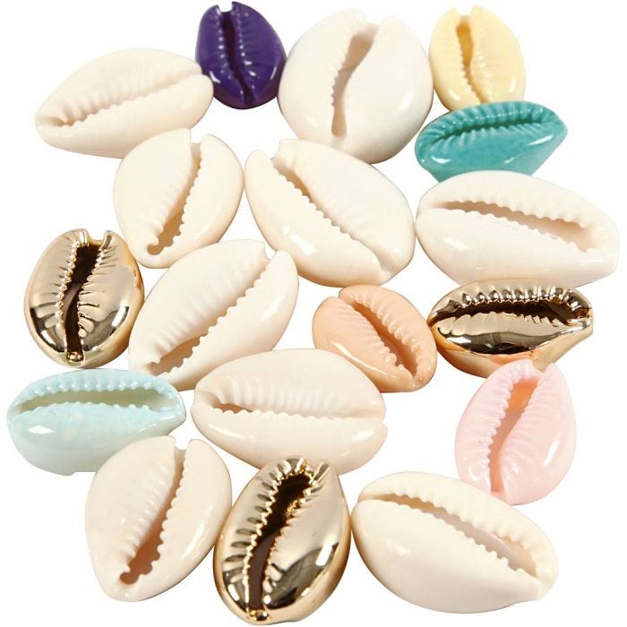 Conchiglie, L: 20 mm, colori asst., 75 pz/ 1 conf.