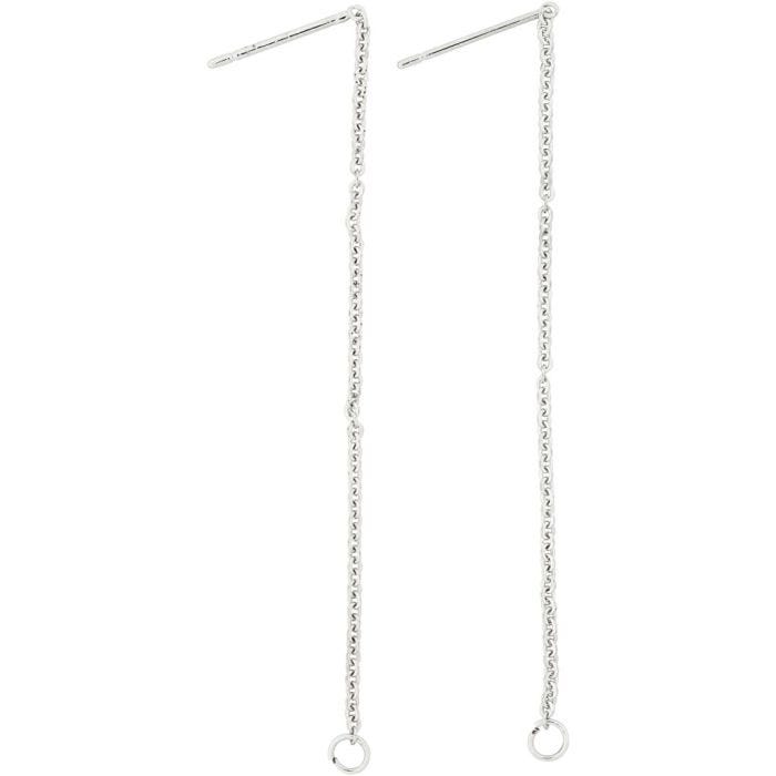 Orecchini a chiodino, L: 70 mm, placcato argento, 1 paio