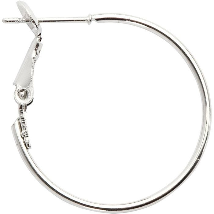 Orecchini, diam 25 mm, placcato argento, 8 pz/ 1 conf.