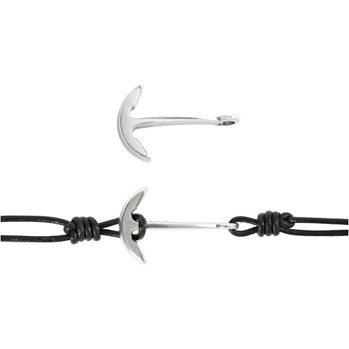 Fermaglio per gioielleria, L: 40 mm, L: 25 mm, placcato argento, 1 pz