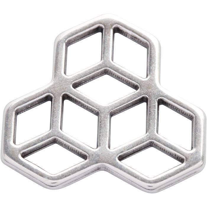 Ciondolo per gioielli, 30 mm, placcato argento, 1 pz