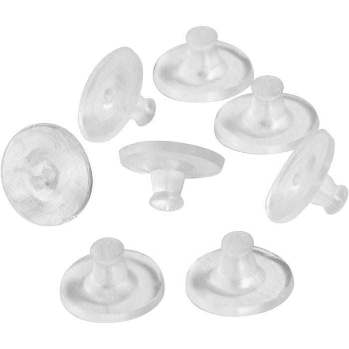 Fermaglio orecchino, diam 10 mm, transparent, 10 paio/ 1 conf.