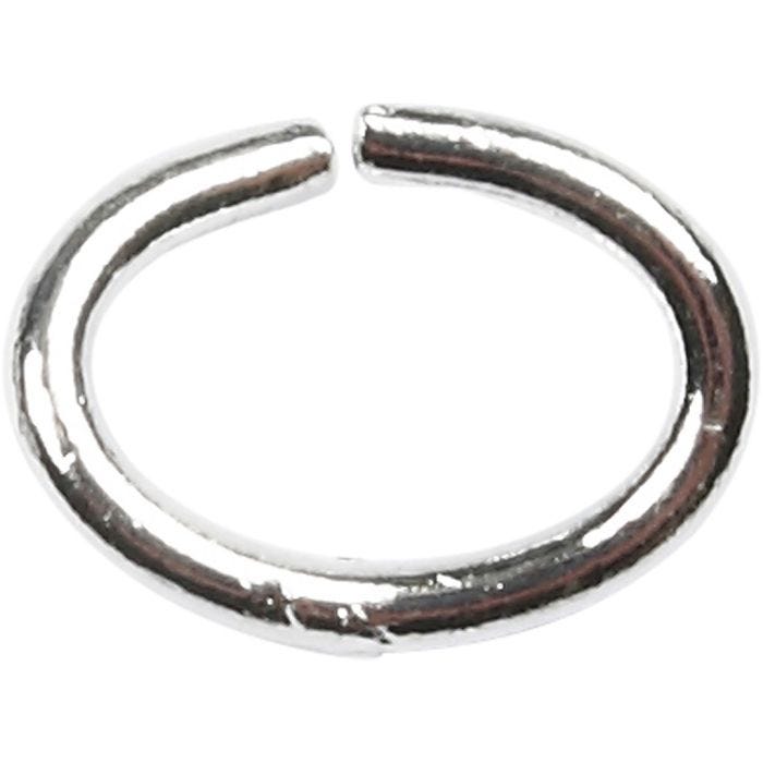 Anelli apribili ovali, spess. 1 mm, placcato argento, 40 pz/ 1 conf.