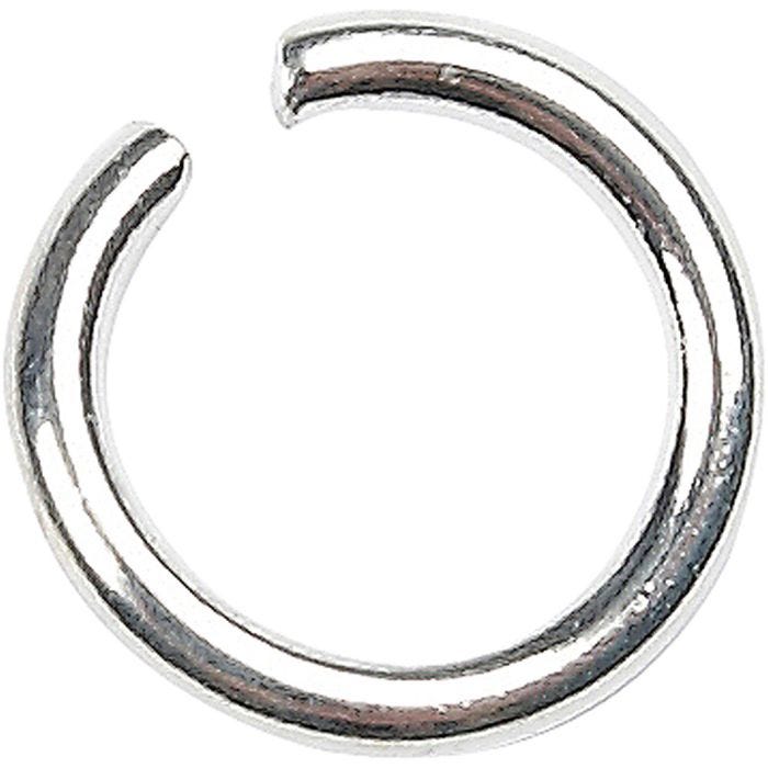 Anello apribile, misura 7 mm, spess. 1 mm, placcato argento, 400 pz/ 1 conf.