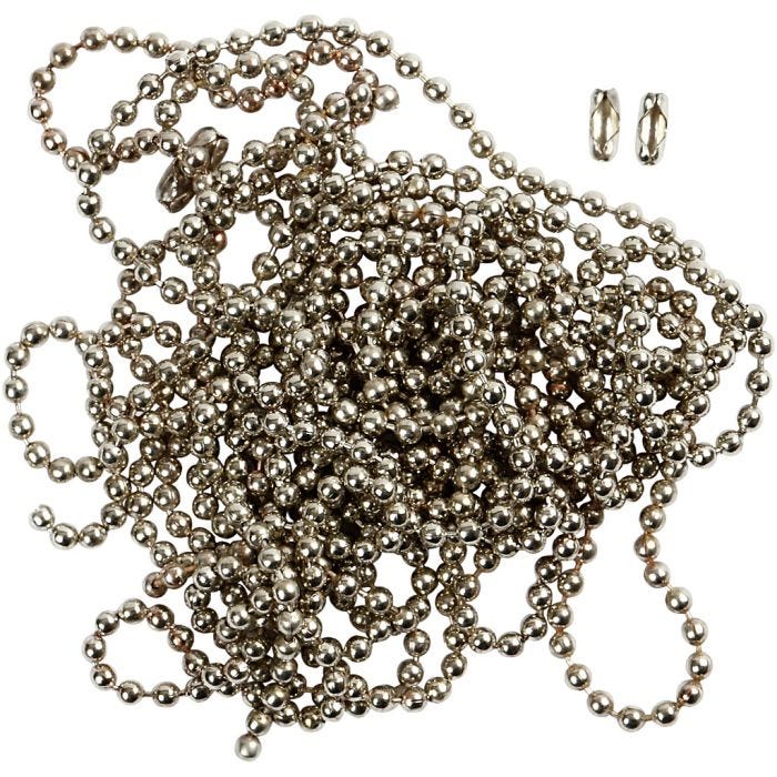 Catenina per gioielli, diam 1,5 mm, placcato argento, 3 m/ 1 rot.
