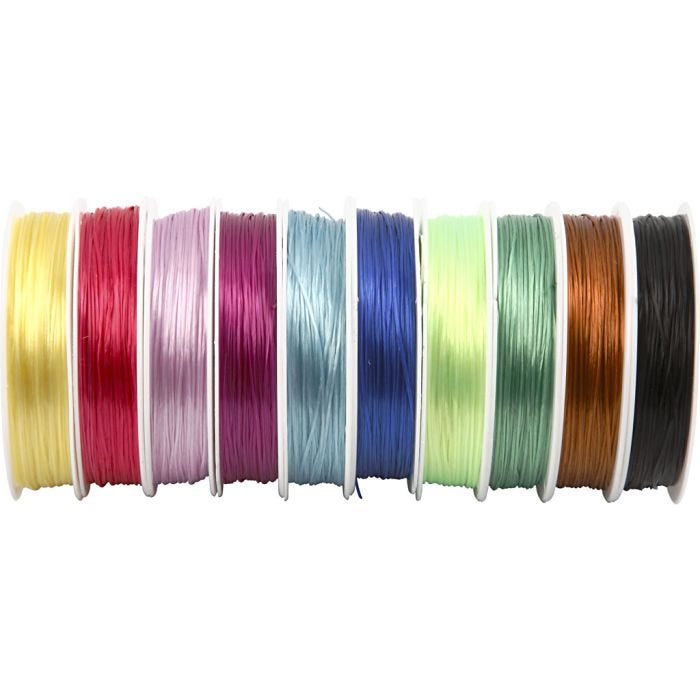 Cordone elastico, spess. 1 mm, colori asst., 10x25 m/ 1 conf.