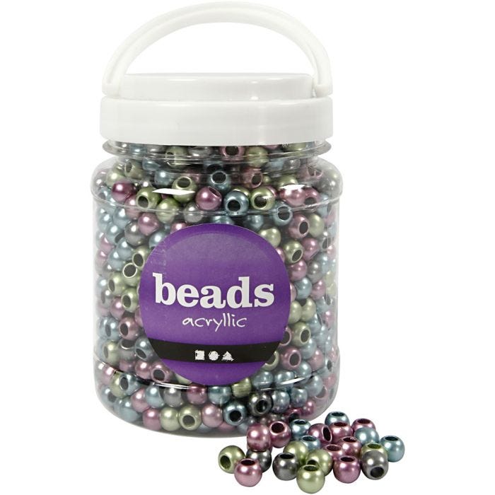 Perline pony, diam 10 mm, misura buco 4 mm, 380 g, 700 ml/ 1 vasch.
