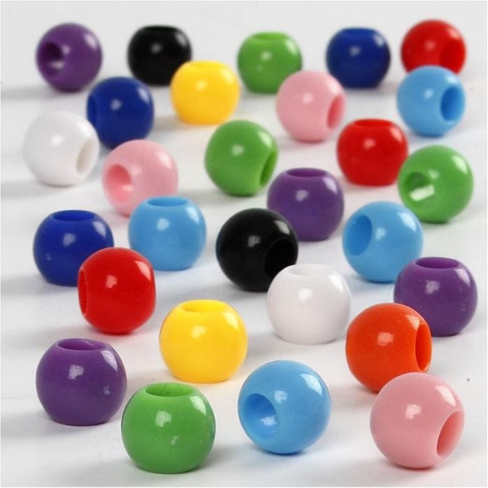 Perline pony, diam 8 mm, misura buco 4 mm, 70 g, 125 ml/ 1 conf.