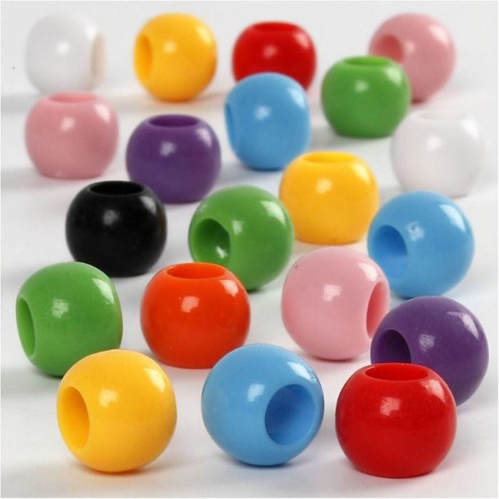 Perline pony, diam 10 mm, misura buco 4,5 mm, 65 g, 110 ml/ 1 conf.