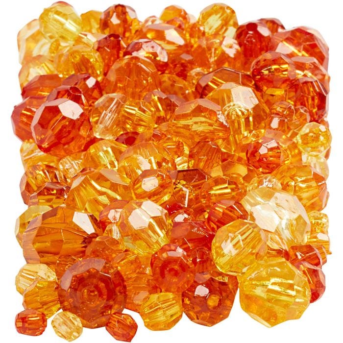 Perline sfaccettate, misura 4-12 mm, misura buco 1-2,5 mm, giallo (32227), 250 g/ 1 conf.