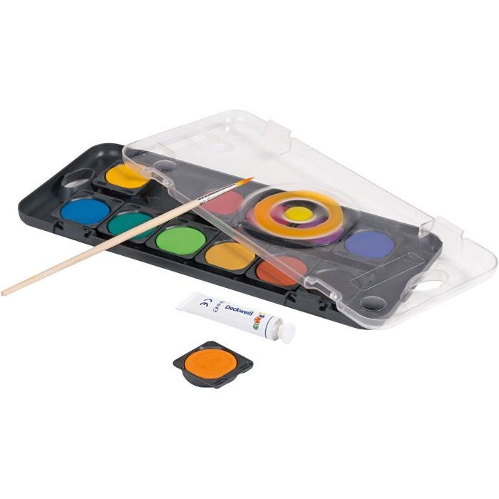 Acquerelli PRIMO, diam 30 mm, colori asst., 12 pz/ 1 conf.