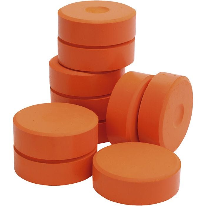 Colori ad acquerello a tempera, H: 19 mm, diam 57 mm, arancio, 10 pz/ 1 conf.