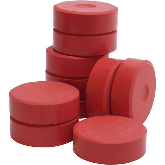 Colori ad acquerello a tempera, H: 19 mm, diam 57 mm, rosso, 10 pz/ 1 conf.