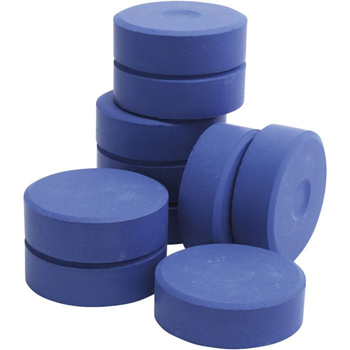 Colori ad acquerello a tempera, H: 19 mm, diam 57 mm, blu, 10 pz/ 1 conf.