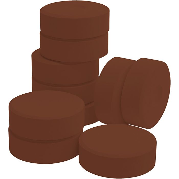 Colori ad acquerello a tempera, H: 19 mm, diam 57 mm, terra bruciata, 10 pz/ 1 conf.