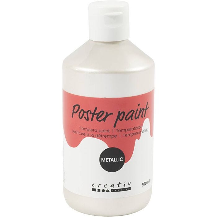 Pittura Tempera Metallizzata , bianco, 300 ml/ 1 conf.