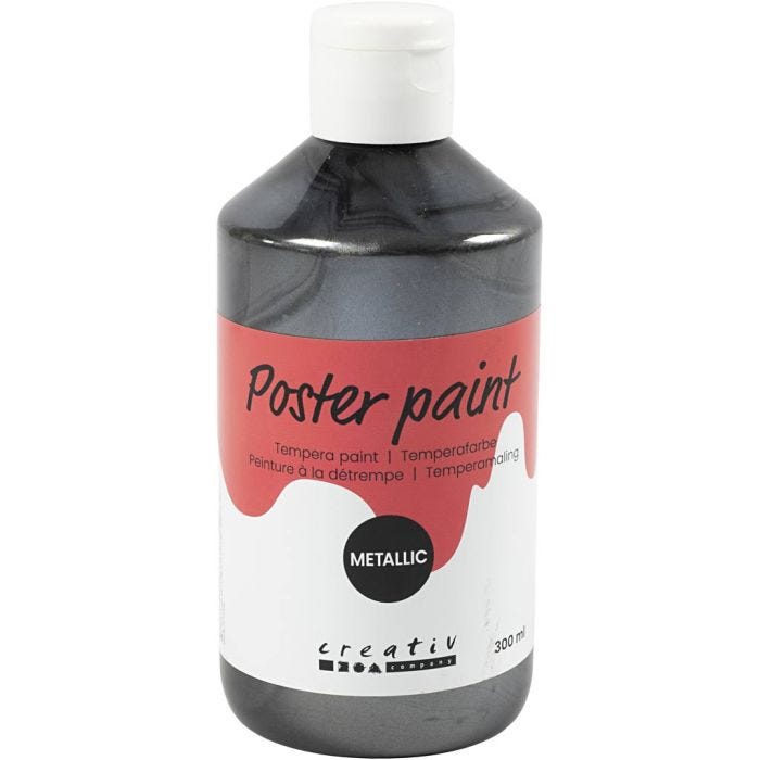 Pittura Tempera Metallizzata , nero, 300 ml/ 1 conf.