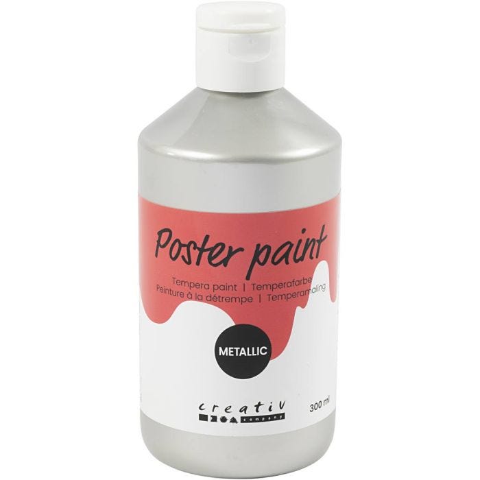 Pittura Tempera Metallizzata , argento, 300 ml/ 1 conf.