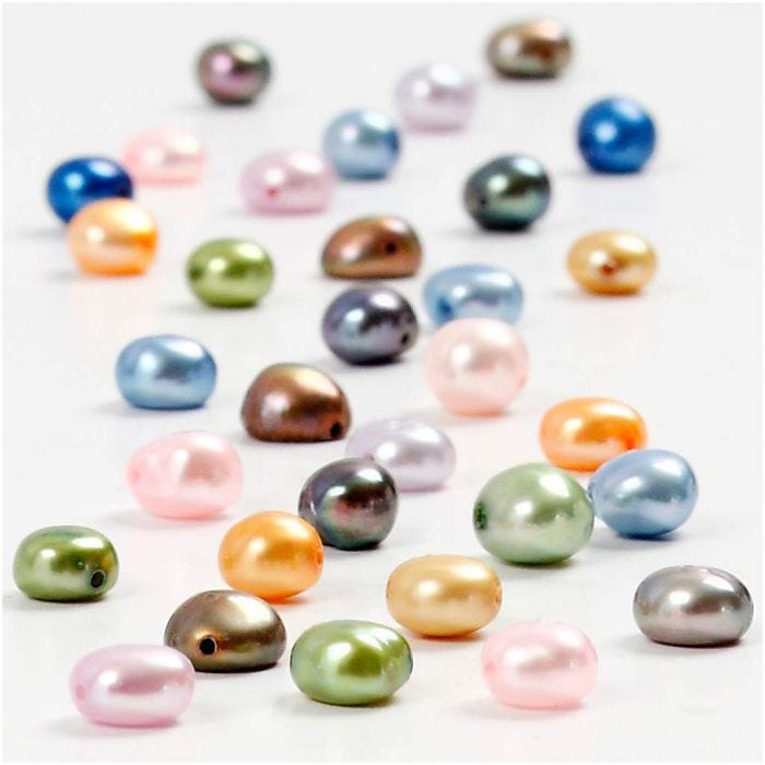 Perle d'acqua dolce, misura 5-6 mm, misura buco 0,5 mm, 40 cm/ 1 conf.
