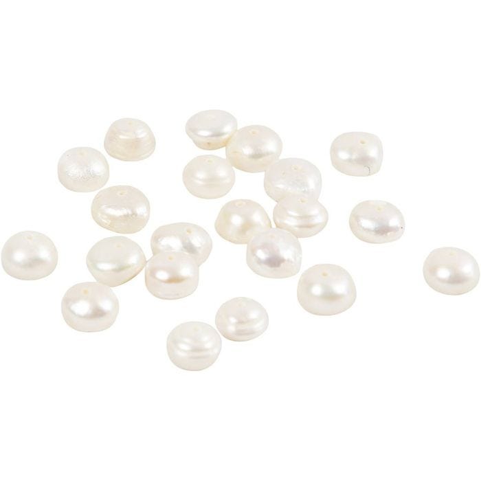 Perle d'acqua dolce, misura 4-6 mm, misura buco 1 mm, madreperla, 40 cm/ 1 conf.