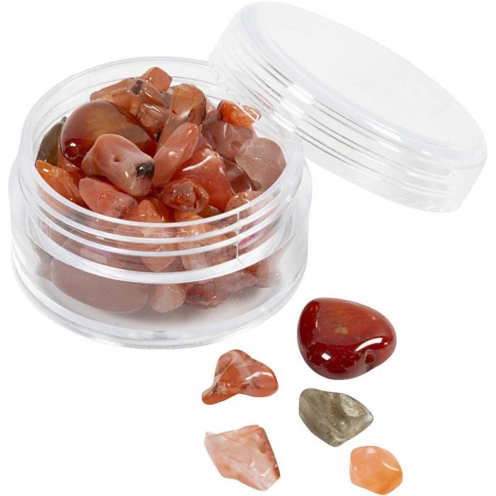 Perline di cristallo, Aventurina, misura 7-12 mm, misura buco 1 mm, corallo, 63 pz/ 1 conf.
