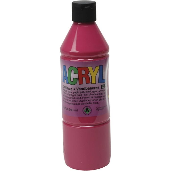 Colori Acrilici, rosso primario, 500 ml/ 1 bott.
