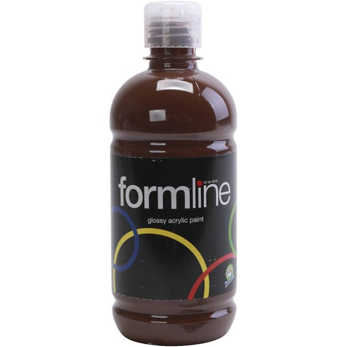 Pittura Acrilica, brillante, marrone, 500 ml/ 1 bott.